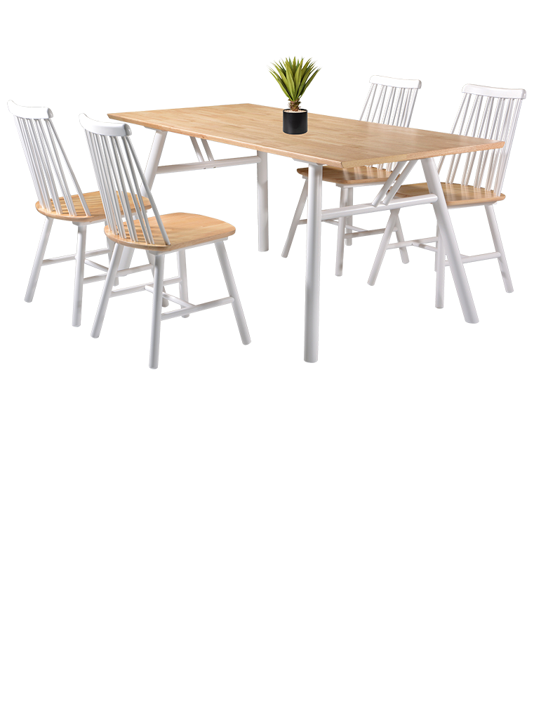 Complete Solid Wood Dining Set – Topworld Furniture Malaysia